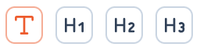Example of text type buttons
