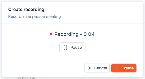 Example of an in progress in person recording