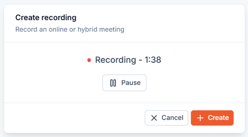 Example of an in progress recording